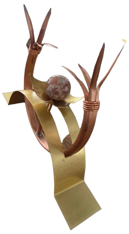 Koperen Messing Bloem Agath Bol