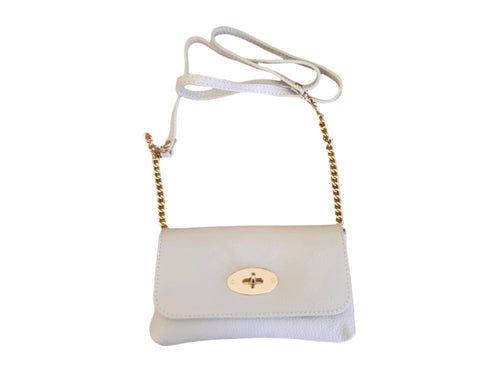 Leren portemonnee ecru