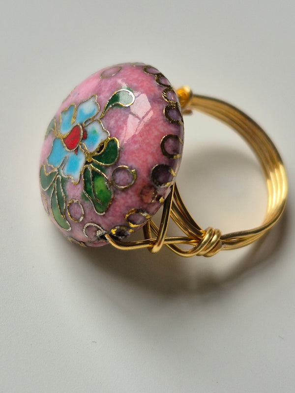 Chique roze vintage ring