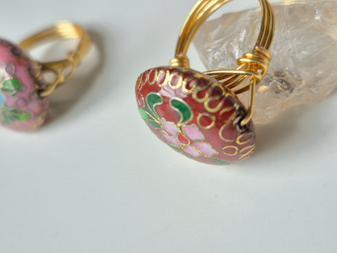 Oude Roze Vintage Bedelring