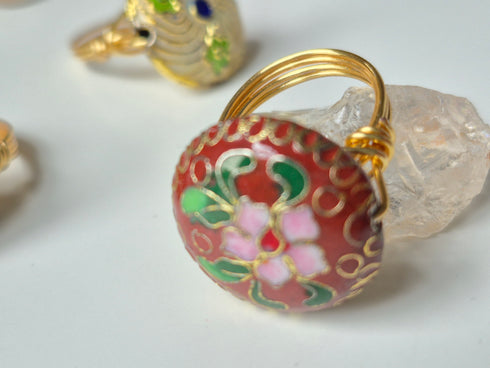 Oude Roze Vintage Bedelring