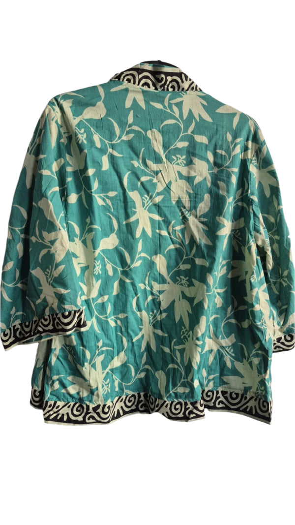 Vintage Cotton Kimono Unique Green