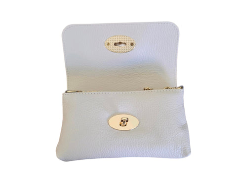 Leren portemonnee ecru