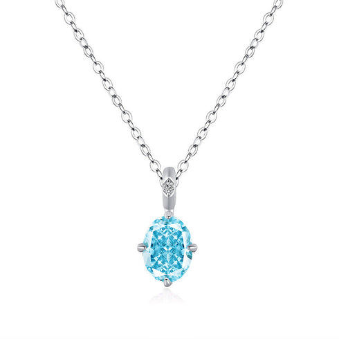 Mint Green Diamond Egg Necklace