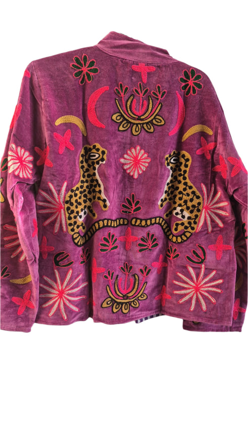 Tiger Love Velvet Deep Fucshia