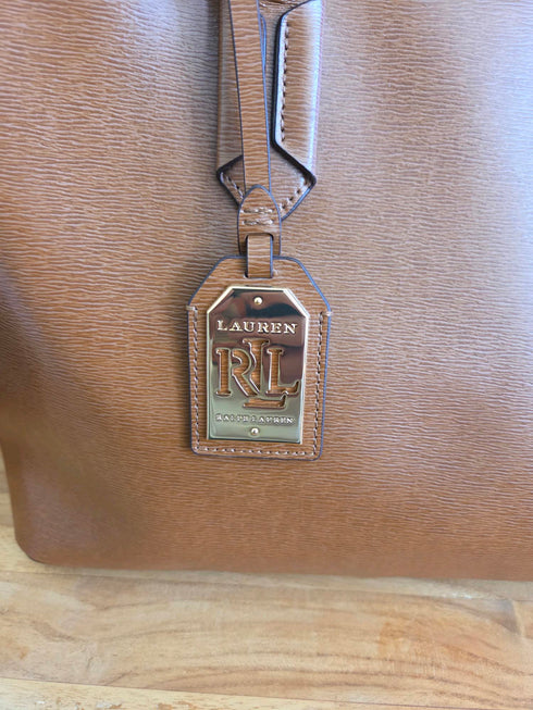 Ralph Lauren Leren Shopper Bruin Reloved