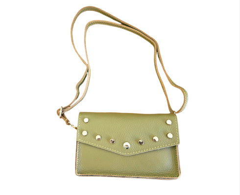Barcelona Button Bag Groen glad