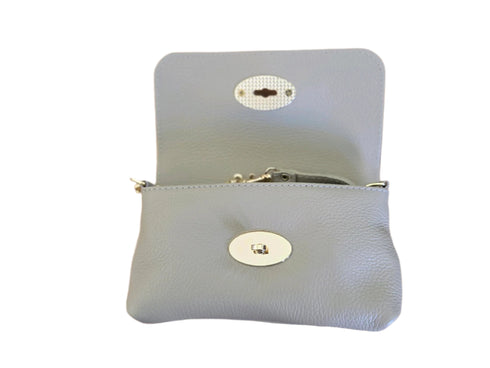 Leren portemonnee taupe