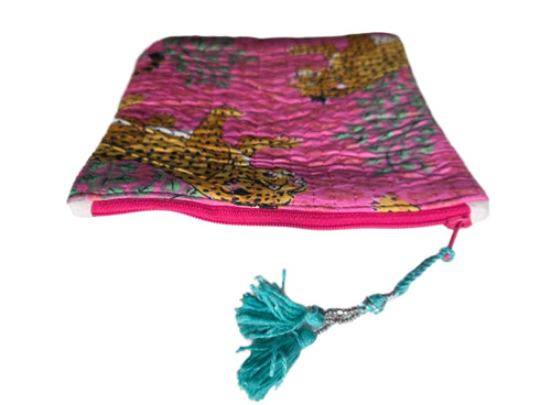 Klein etui met leeuwenprint