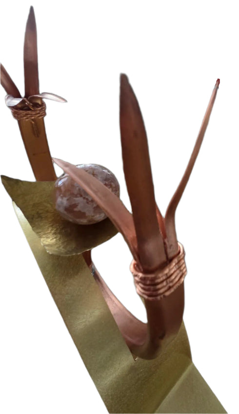 Koperen Messing Bloem Agath Bol