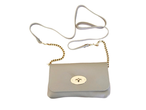 Leren portemonnee taupe