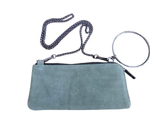 Green Suede Purse Vintage