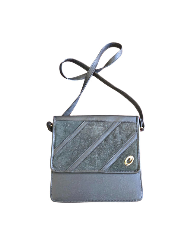 Vintage zwarte suède en leren tas