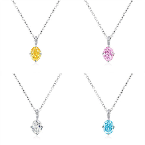 Mint Green Diamond Egg Necklace