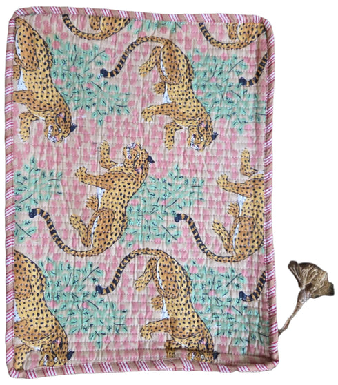 Laptop Bag - yellow/green/leopard